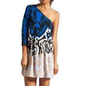 Tibi Jasmine One Shoulder Dress Statement Sleeve Small